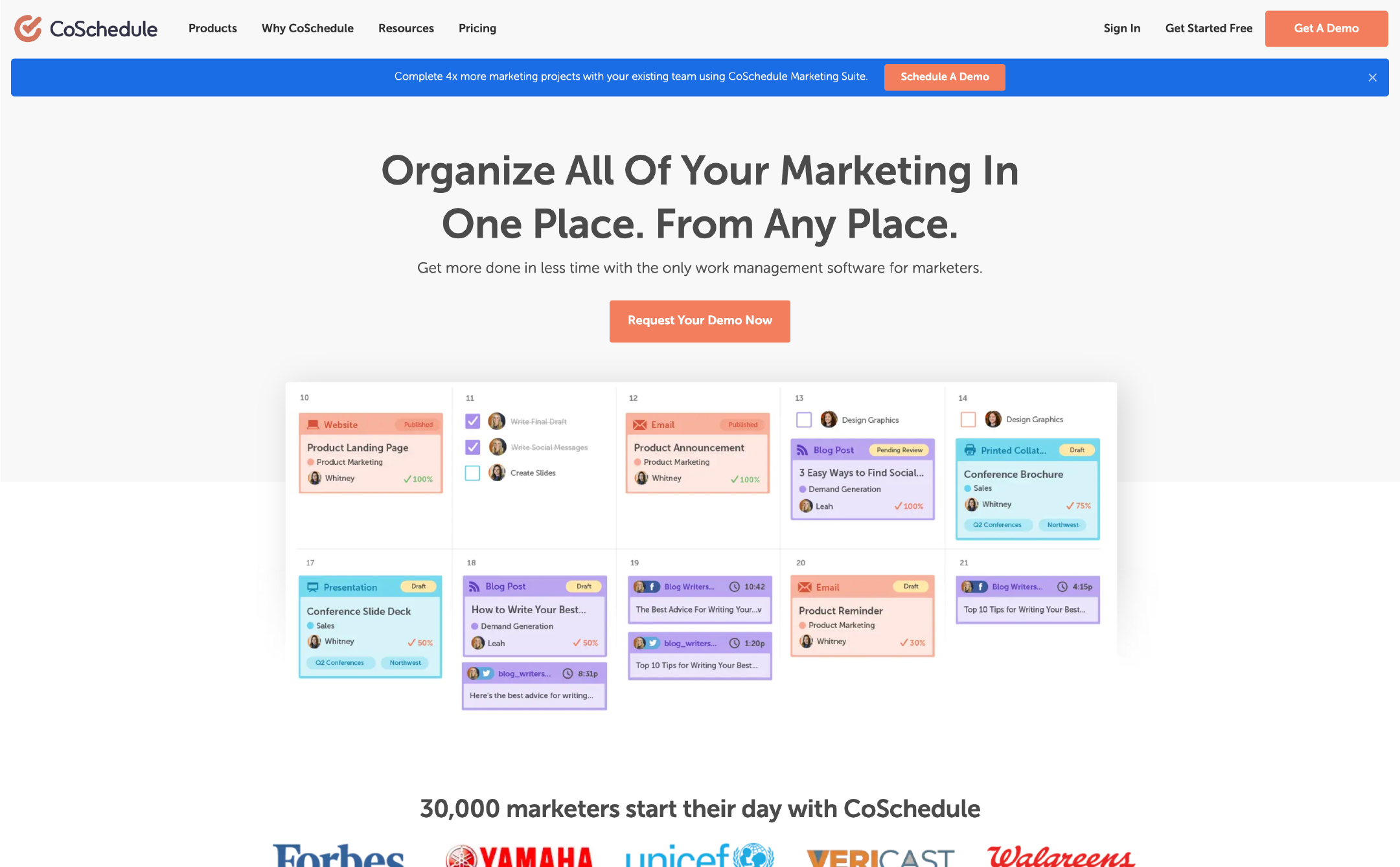 CoSchedule.com Homepage Screenshot