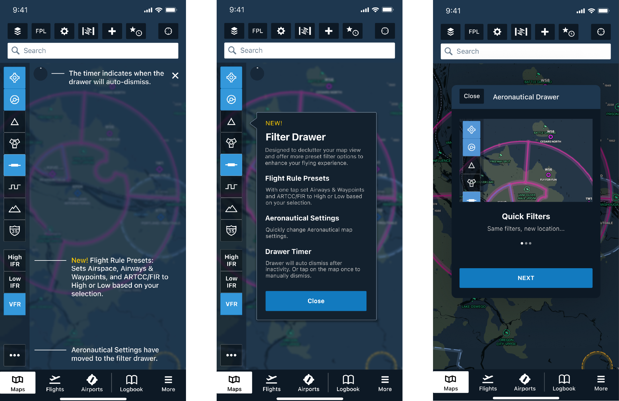 3 versions of feature onboarding